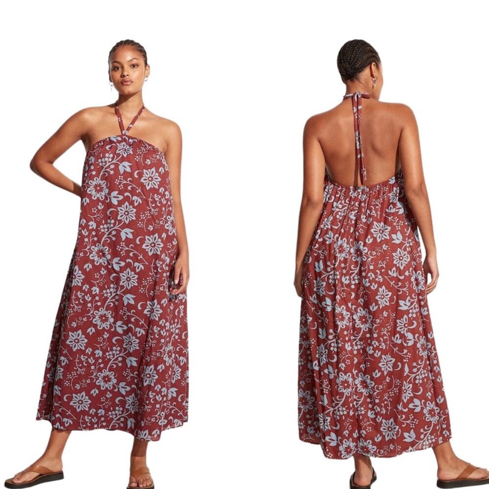Faithfull the Brand Brise Sleeveless Halter Maxi Dress Oceania Floral